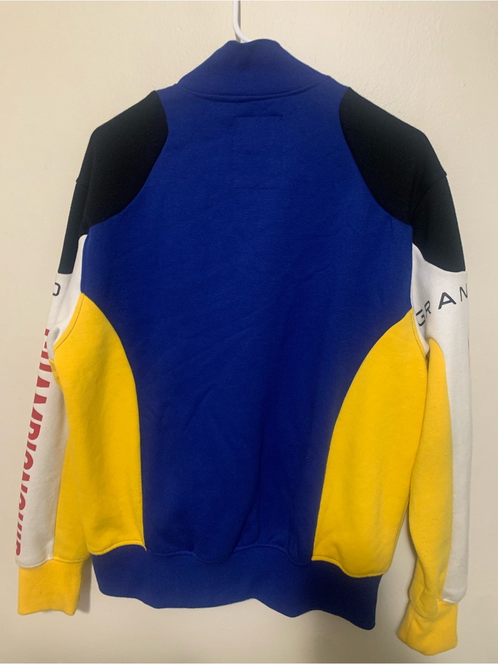 Kids Colorblock Racing Jacket with Speed Patches - Blue/Yellow/Red - Picture 5 of 6